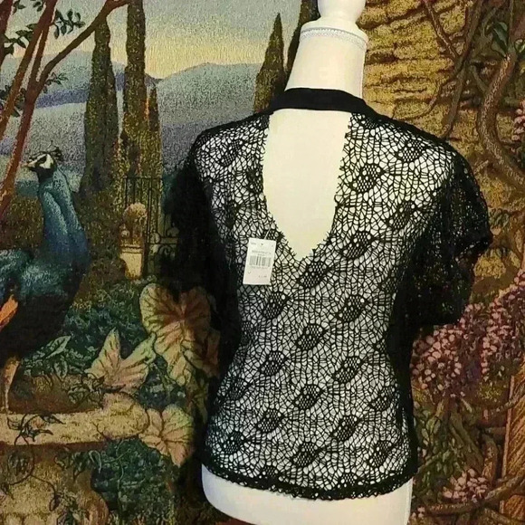 Cleo Womens Coverlet Black Polyester Mesh Top Size Small - Picture 4 of 4